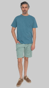 Green cargo gabardine bermuda shorts 