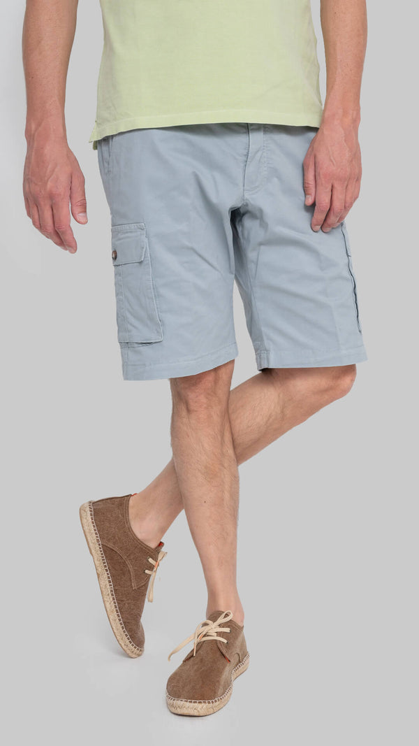 Gray cargo gabardine bermuda shorts 