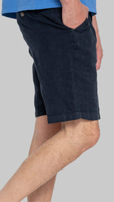 Classic navy linen Bermuda shorts 