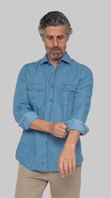 Denim shirt with pockets
