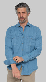 Denim shirt with pockets
