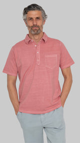 Pink cotton polo pocket 